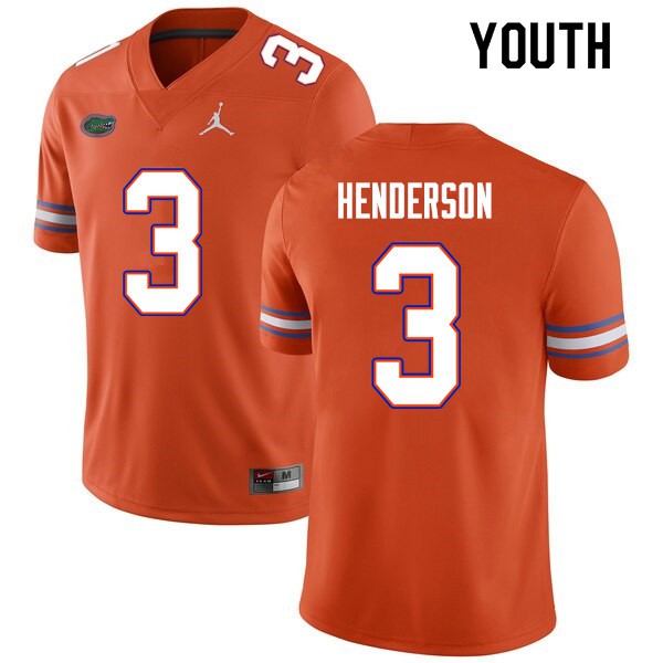 Youth #3 Xzavier Henderson Florida Gators College Football Jersey Orange